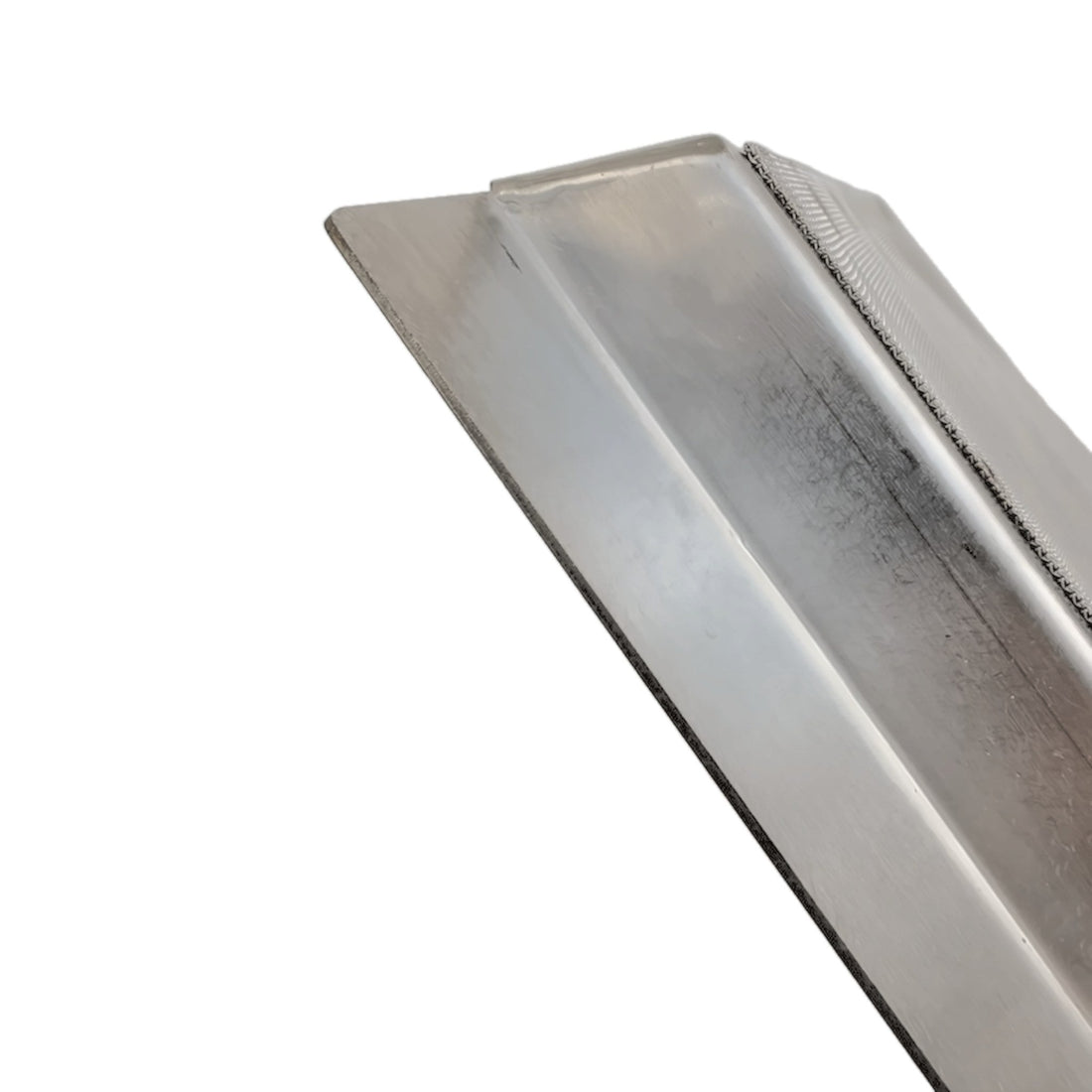 TK45 Frymate fryer oil filter, angled tray wall close-up